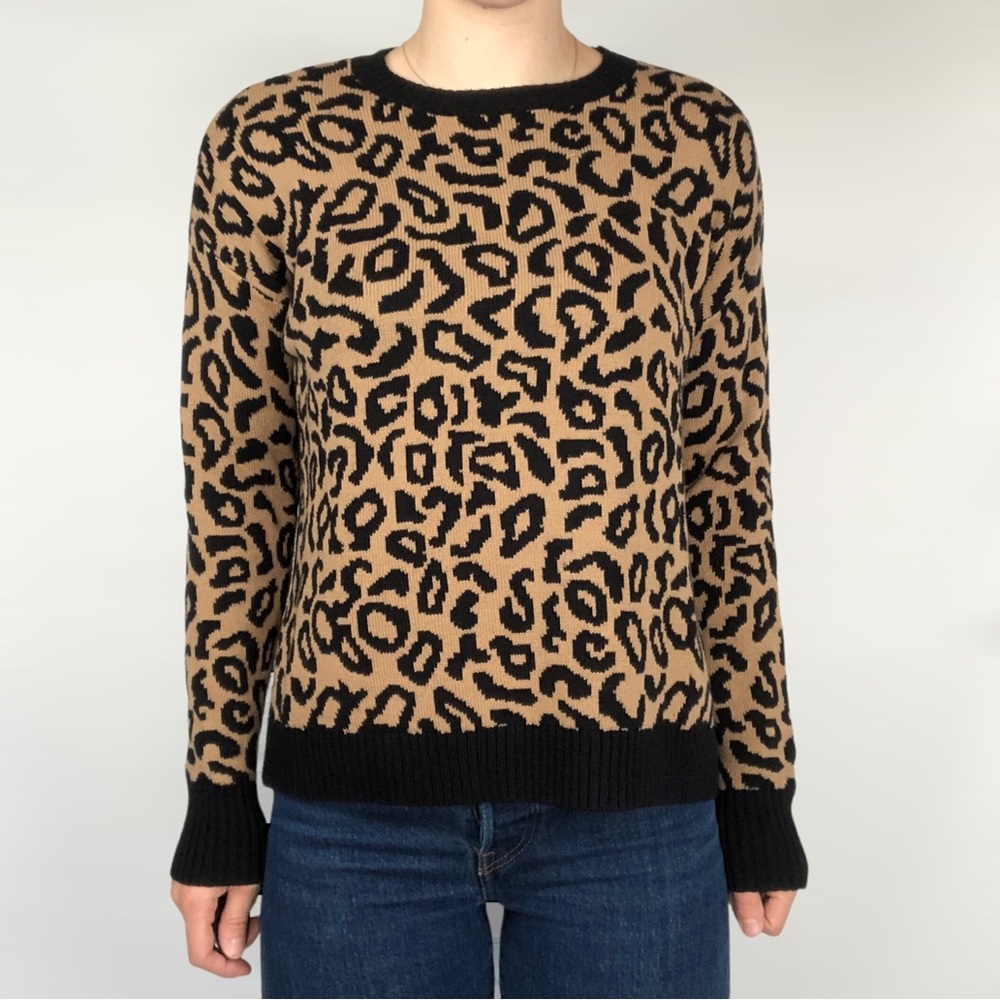 BOGO FREE J Jason Wu Animal Jacquard Crew Neck Sweater
